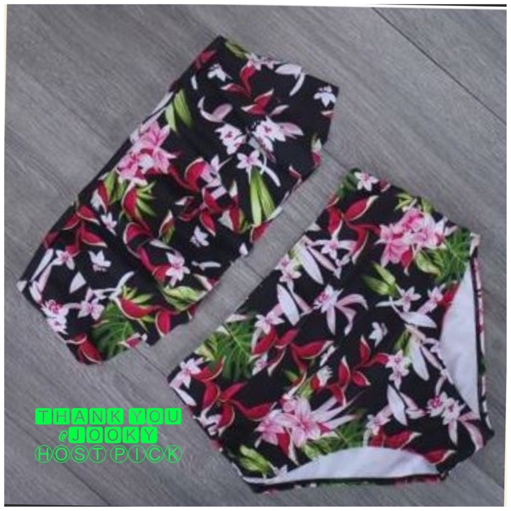 Floral High Waist Bikini
